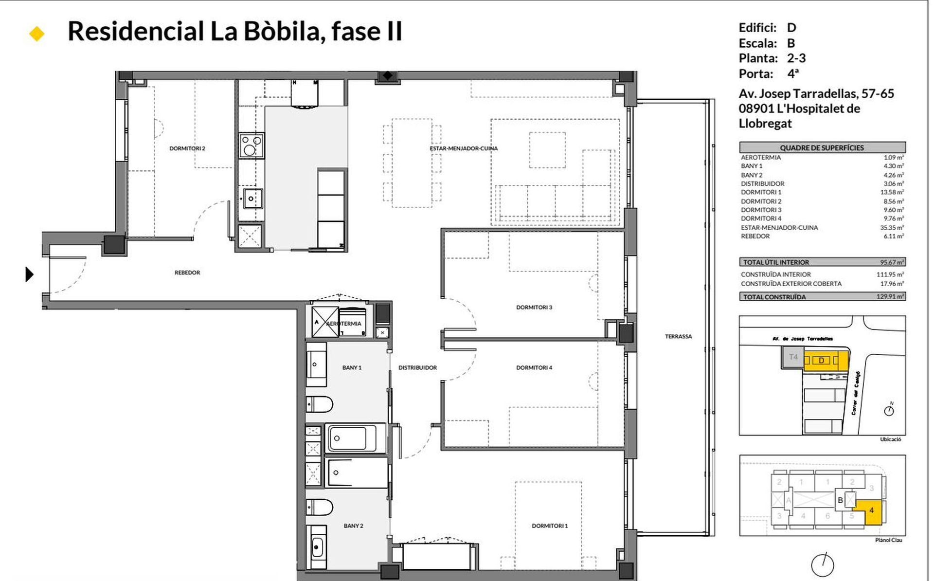 4 dormitorios · 130 m²