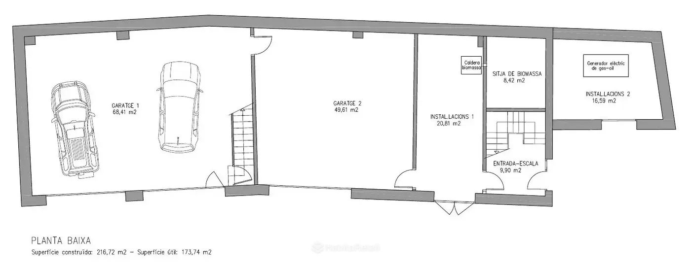 Segundo edificio · garajes · 216,72 m²