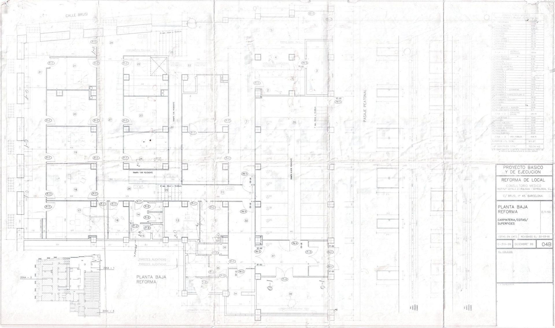 Planta del proyecto de reforma para centro médico (1999)